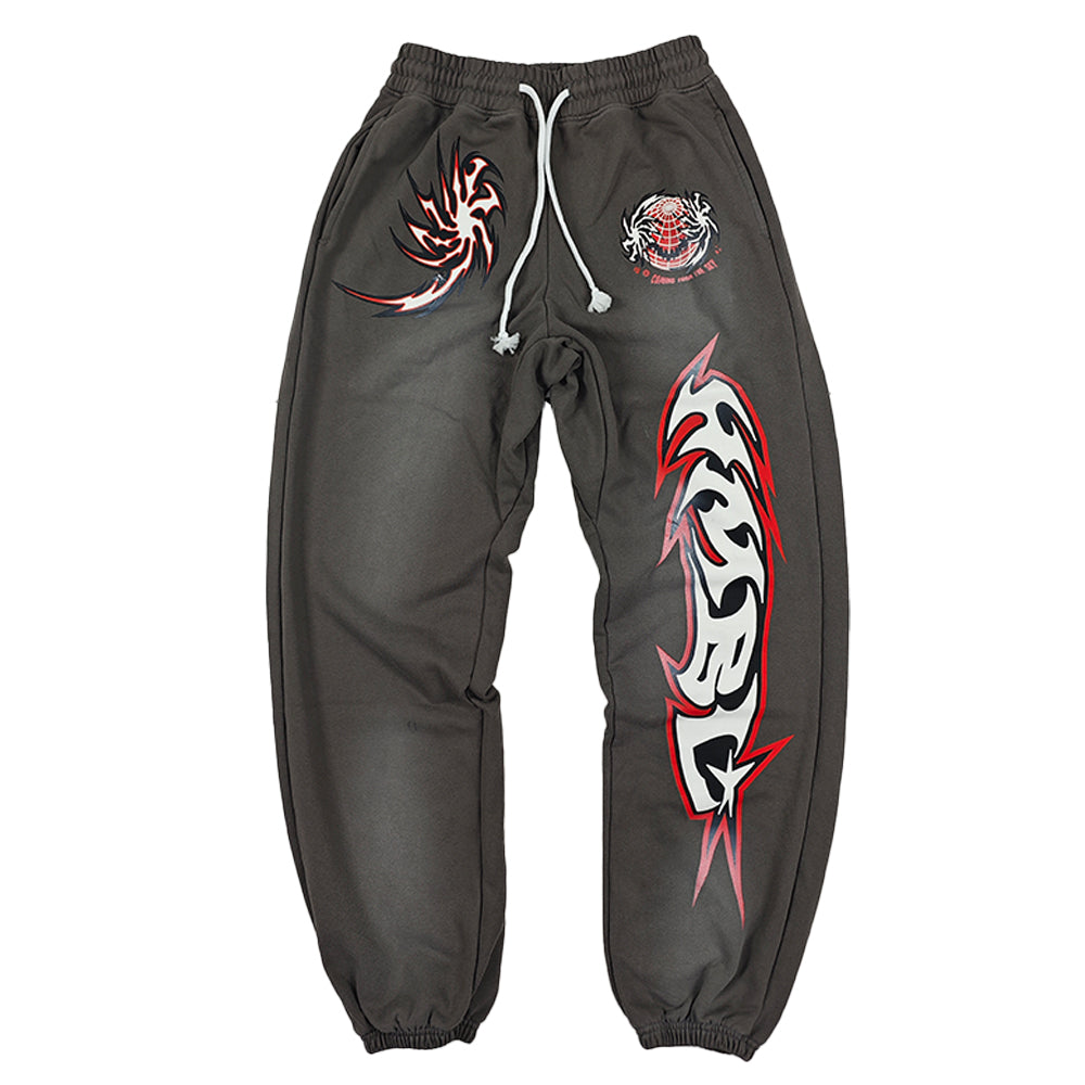 Red ranger acid wash pants