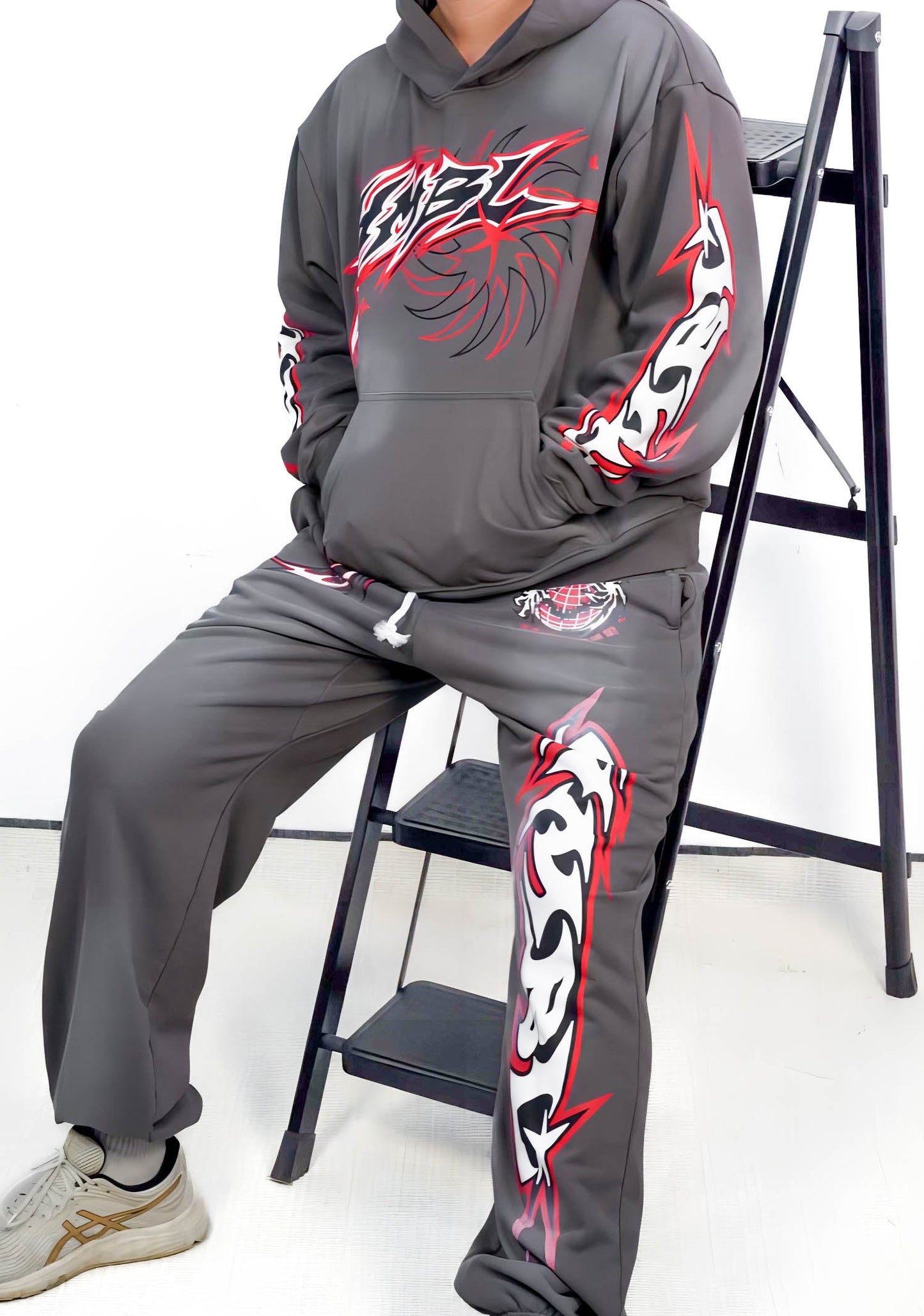 Red ranger acid wash pants