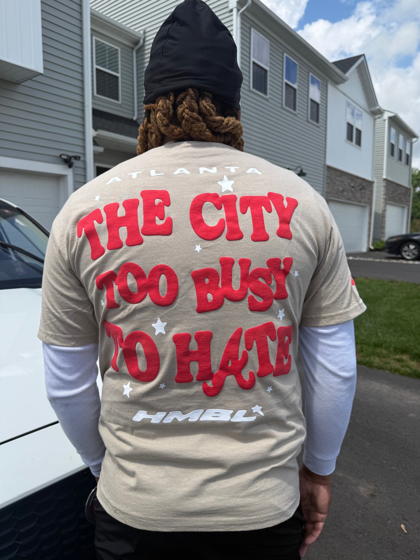 Tan and red Georgia Peach ATL Shirts