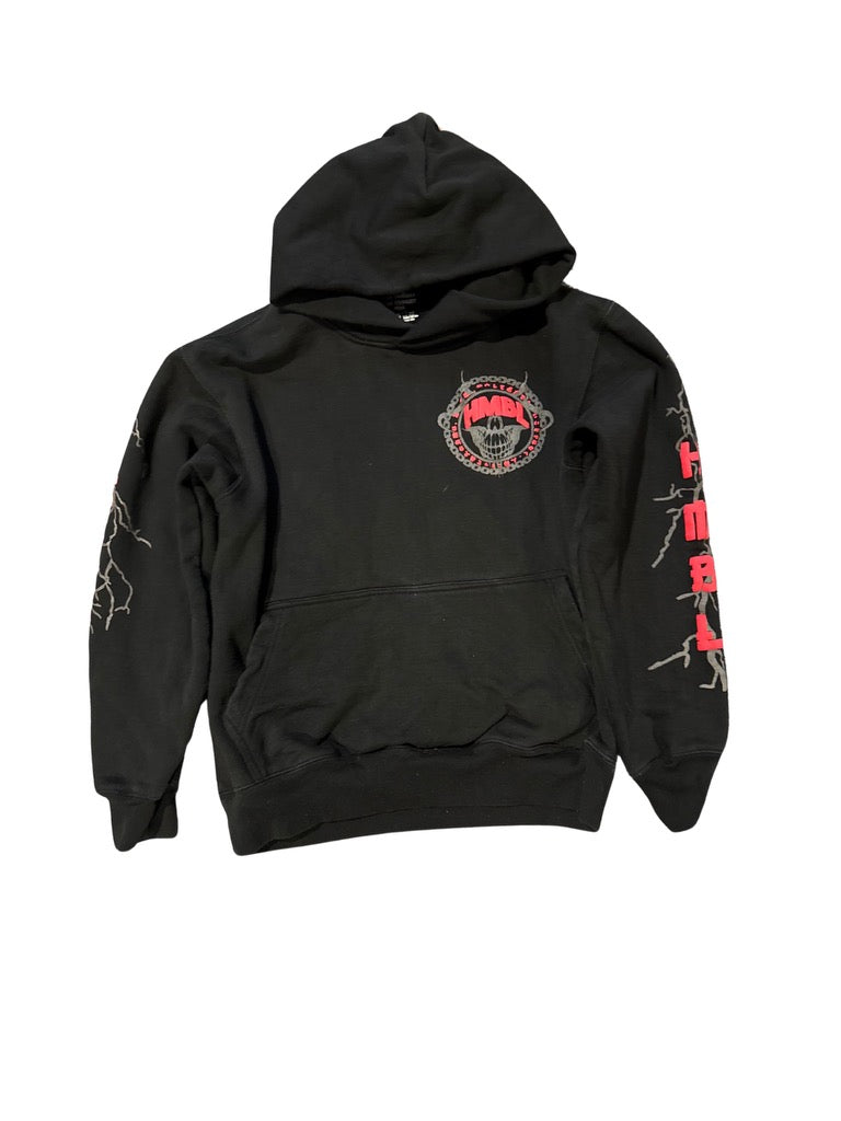 Chinese red and black pullover