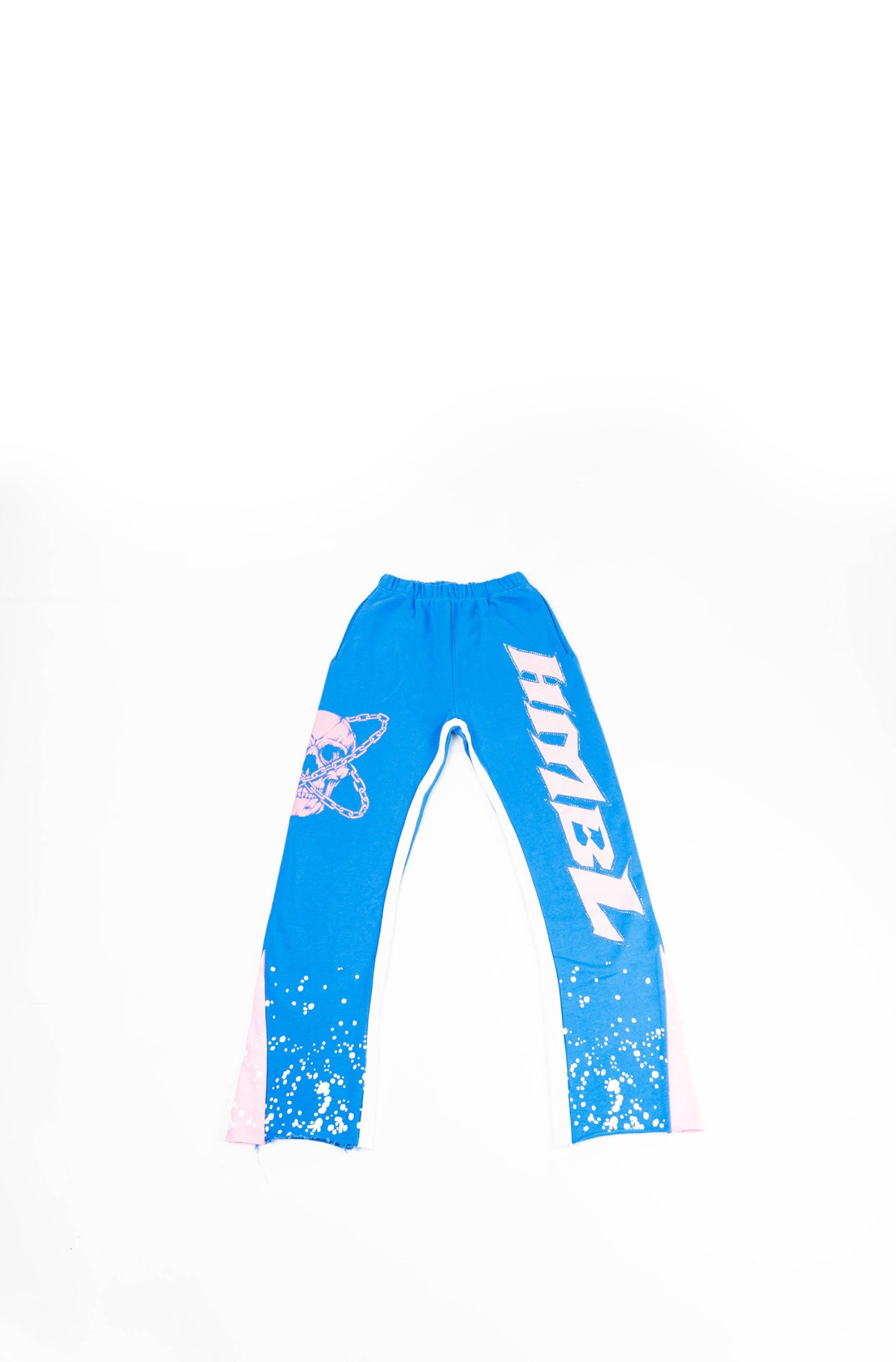 Adult cotton candy stacked painted sweats