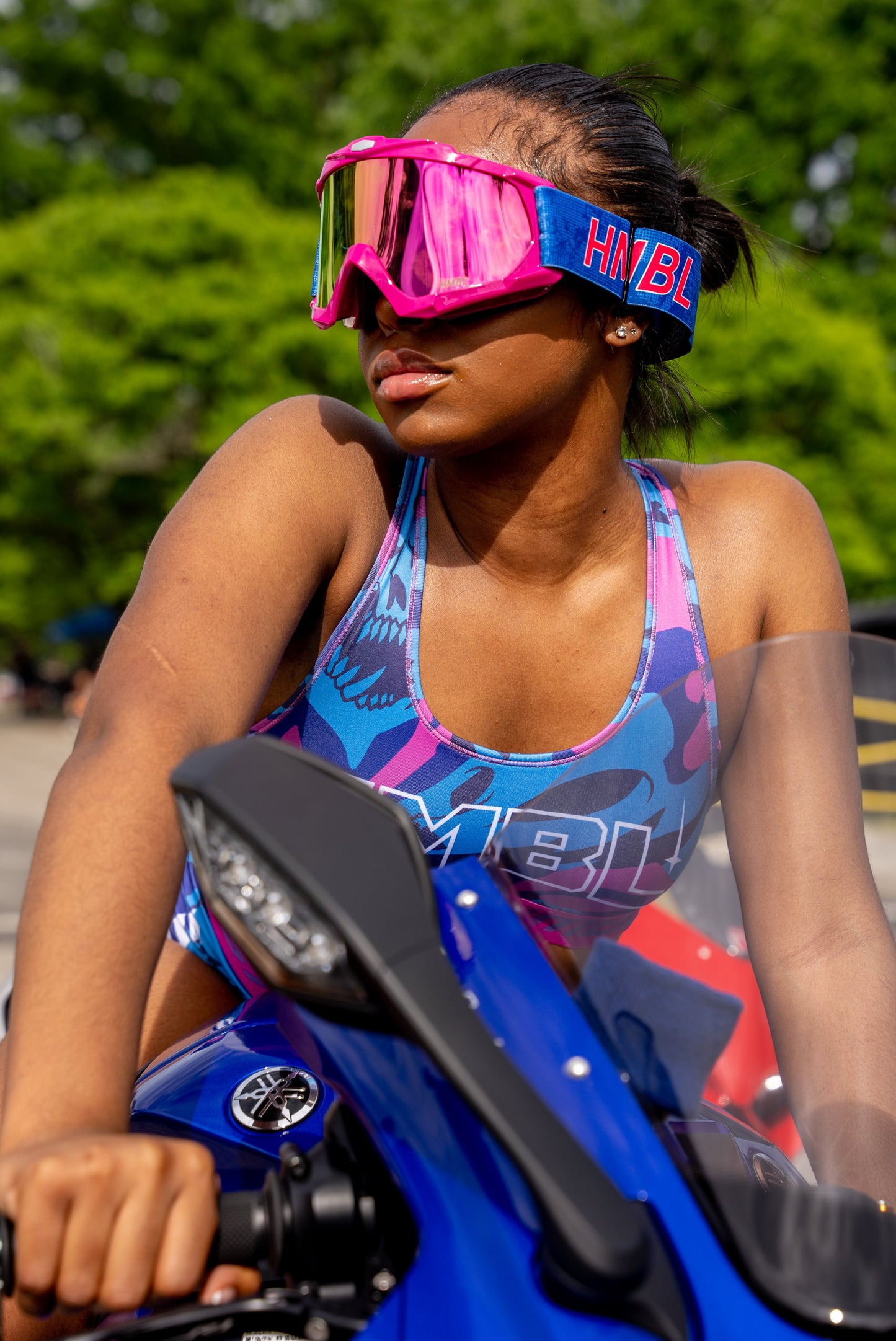 Pink cotton candy goggles ( comes with bag )