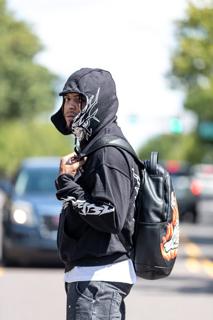 Black half zip sky is the limit hoodie