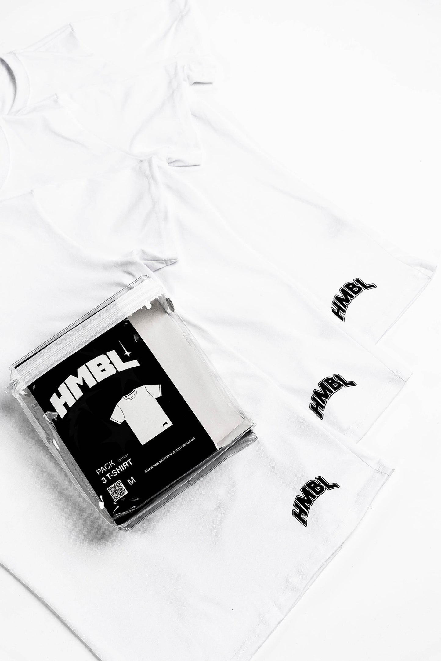 3 pack slim fit white hmbl tshirts