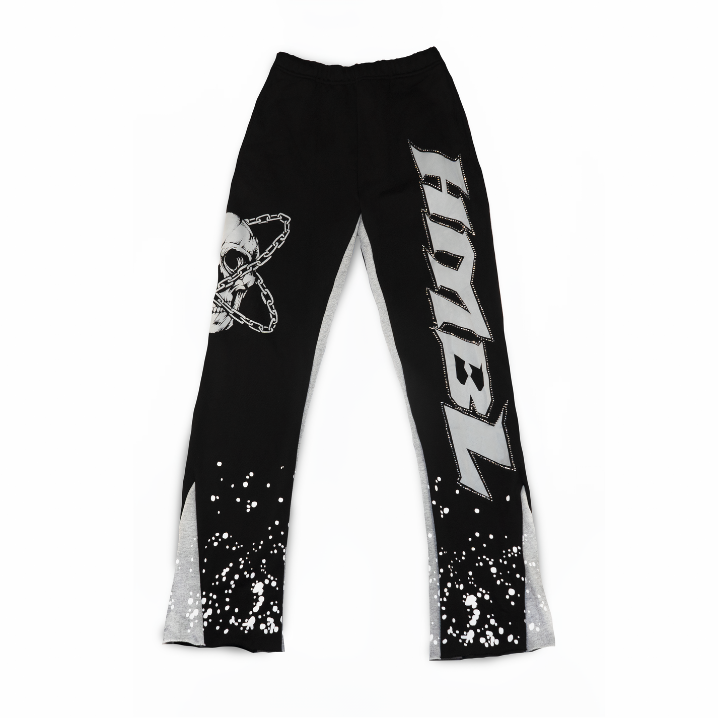 Black and grey rhinestone flared sweats – Stay HMBL Clothing