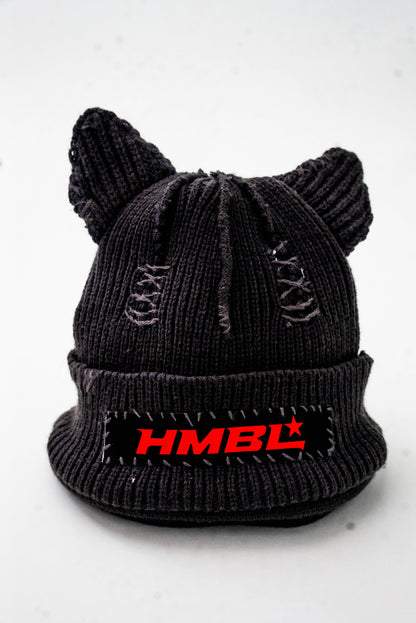 Red blackout tripple layer beanie