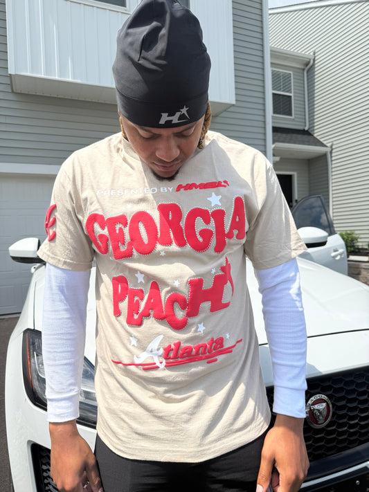 Tan and red Georgia Peach ATL Shirts