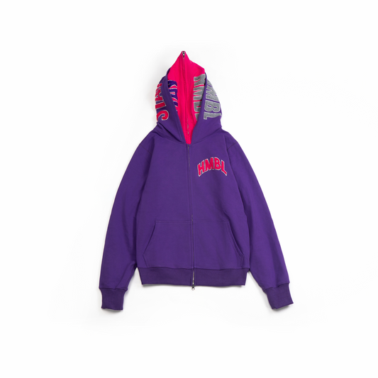 Purple pink Friday double hood full zip