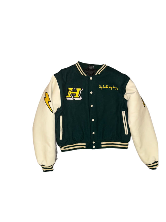 Hmbl green varsity jacket