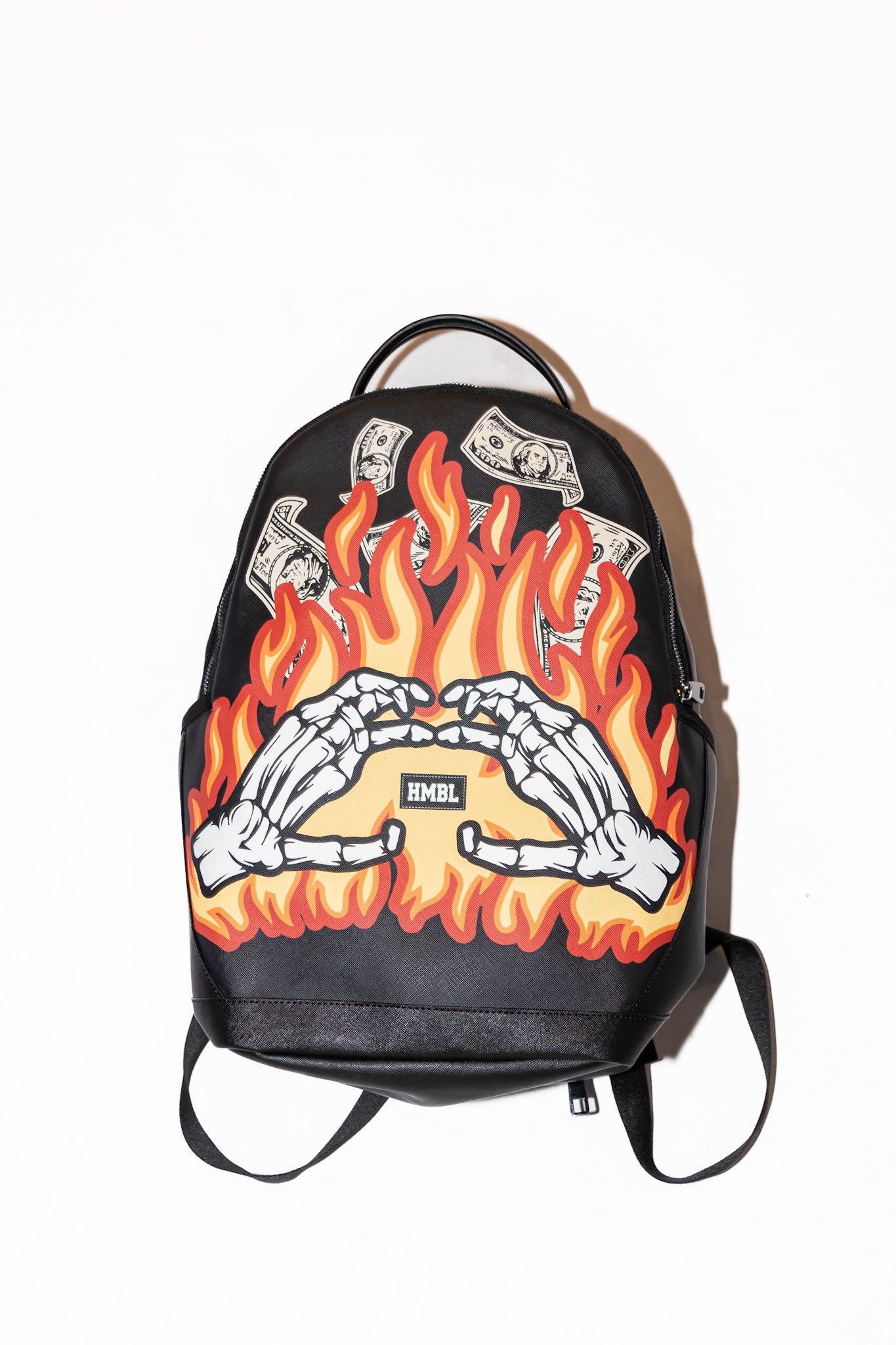 Black HMBL trap ain’t dead flames back pack