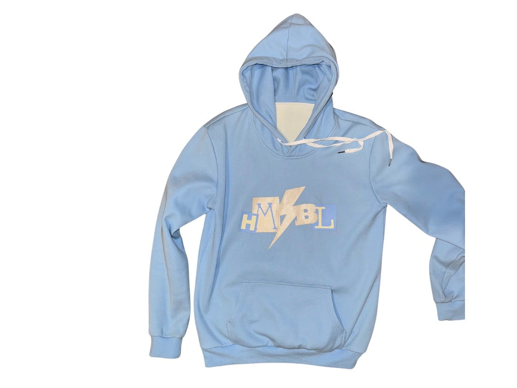 Reflective baby blue hoodie