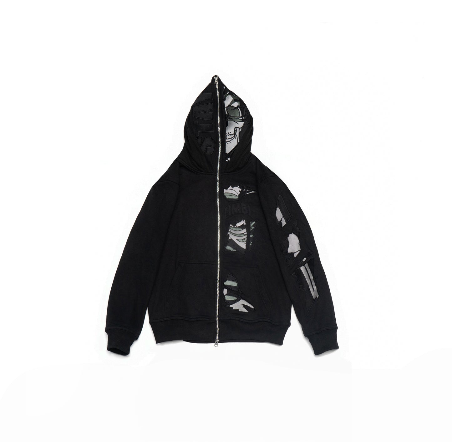 Blackout black double hood 2.0 full zip