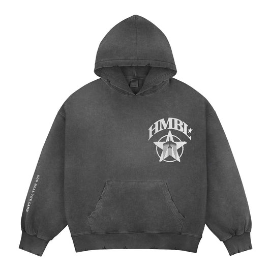 Airways Acid Wash Oversize Reflective Hoodie