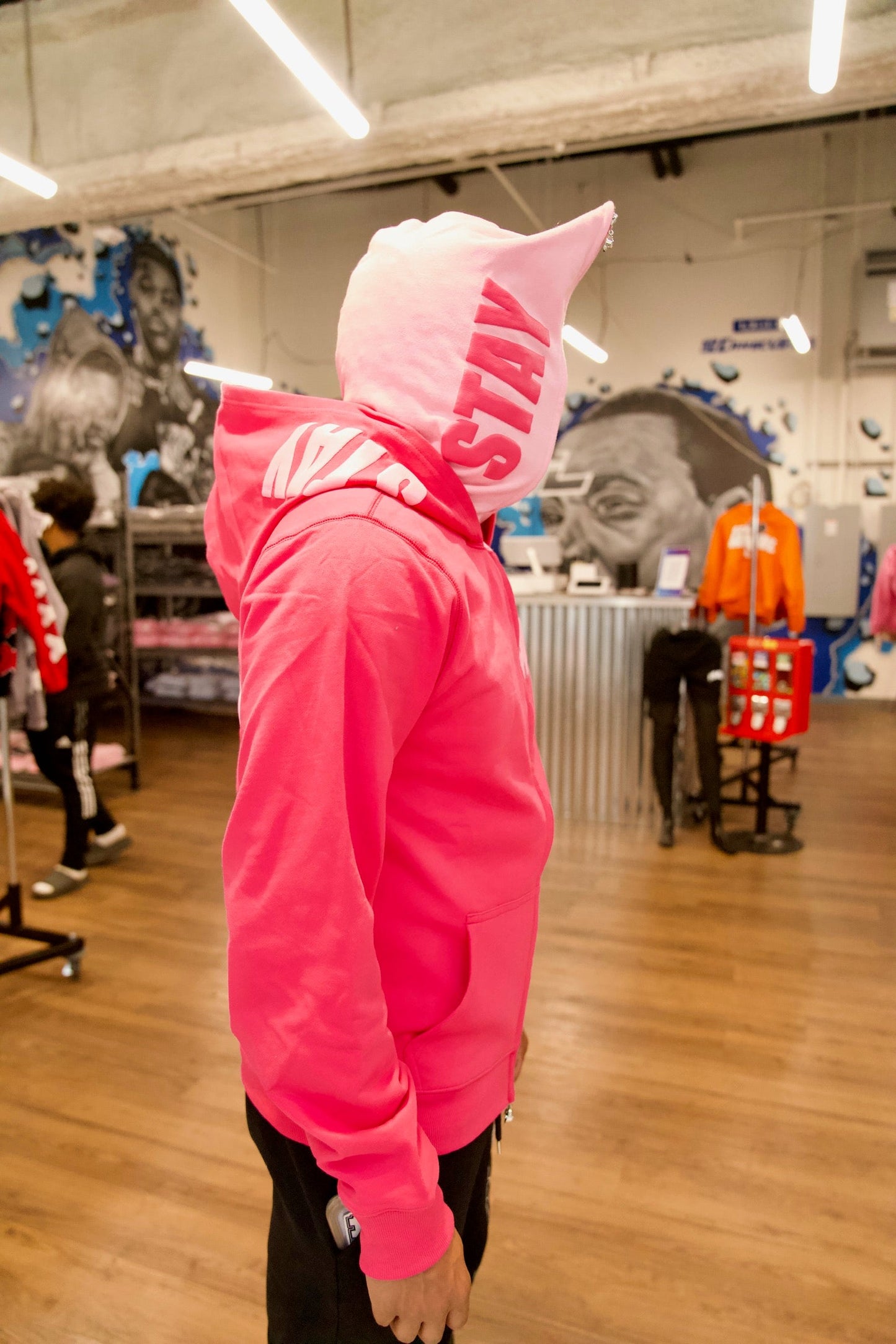 Candy land pink double hood full zip