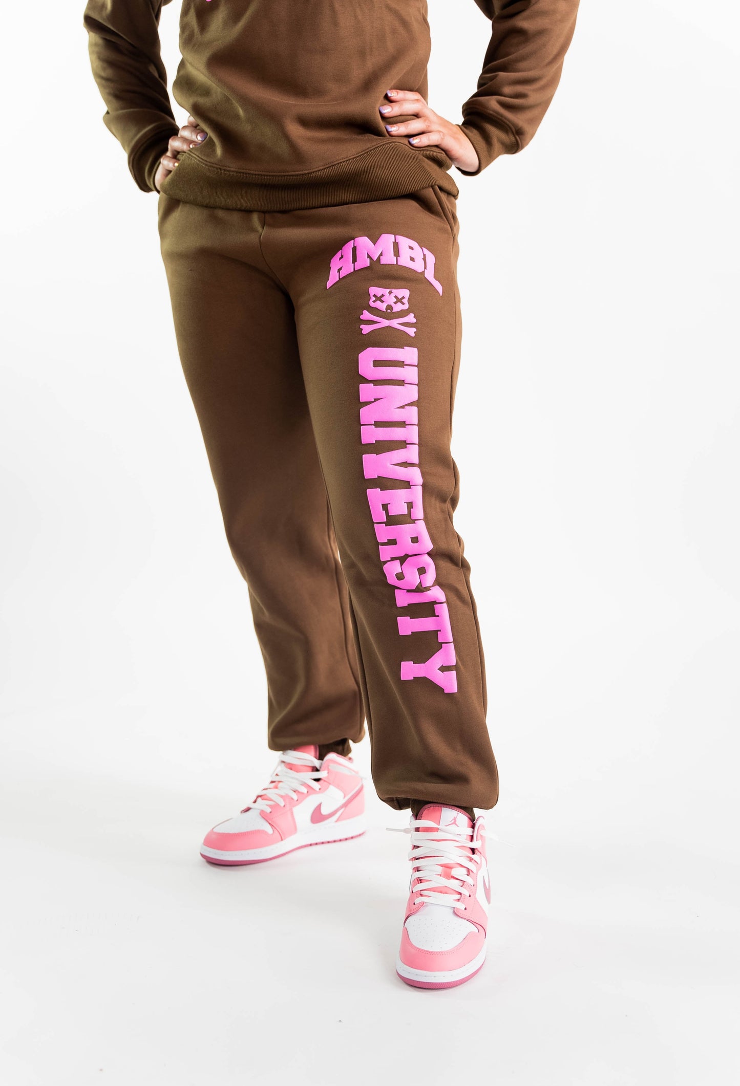 Brown mocha HMBL university sweatsuit