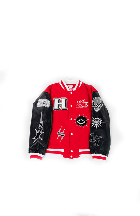 Red ranger varsity jacket