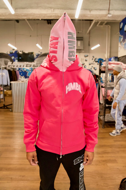 Candy land pink double hood full zip